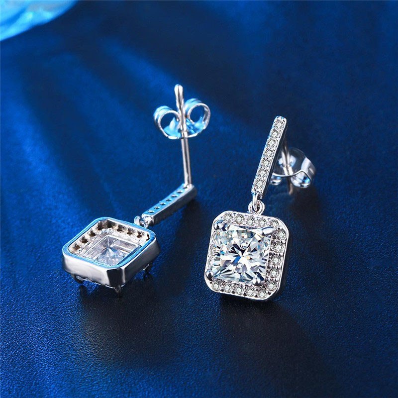 Top Quality Austrian Crystal Big Geomatric CZ Fashion Luxury Zircon Women Ear Stud Earrings Elegant Earring For Party