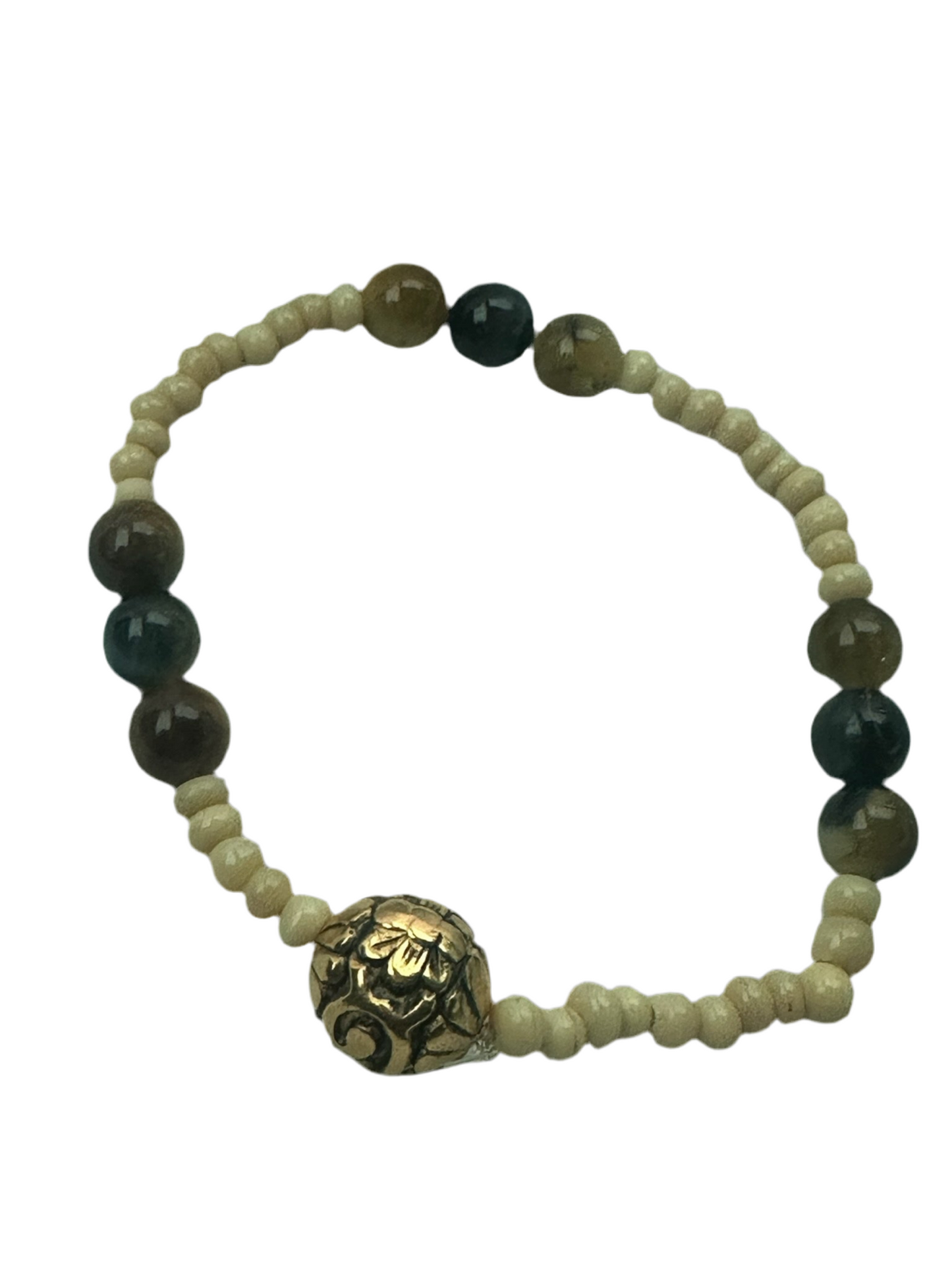 Multi tiger, eyes bracelet, custom design natural bone &Copper design bead