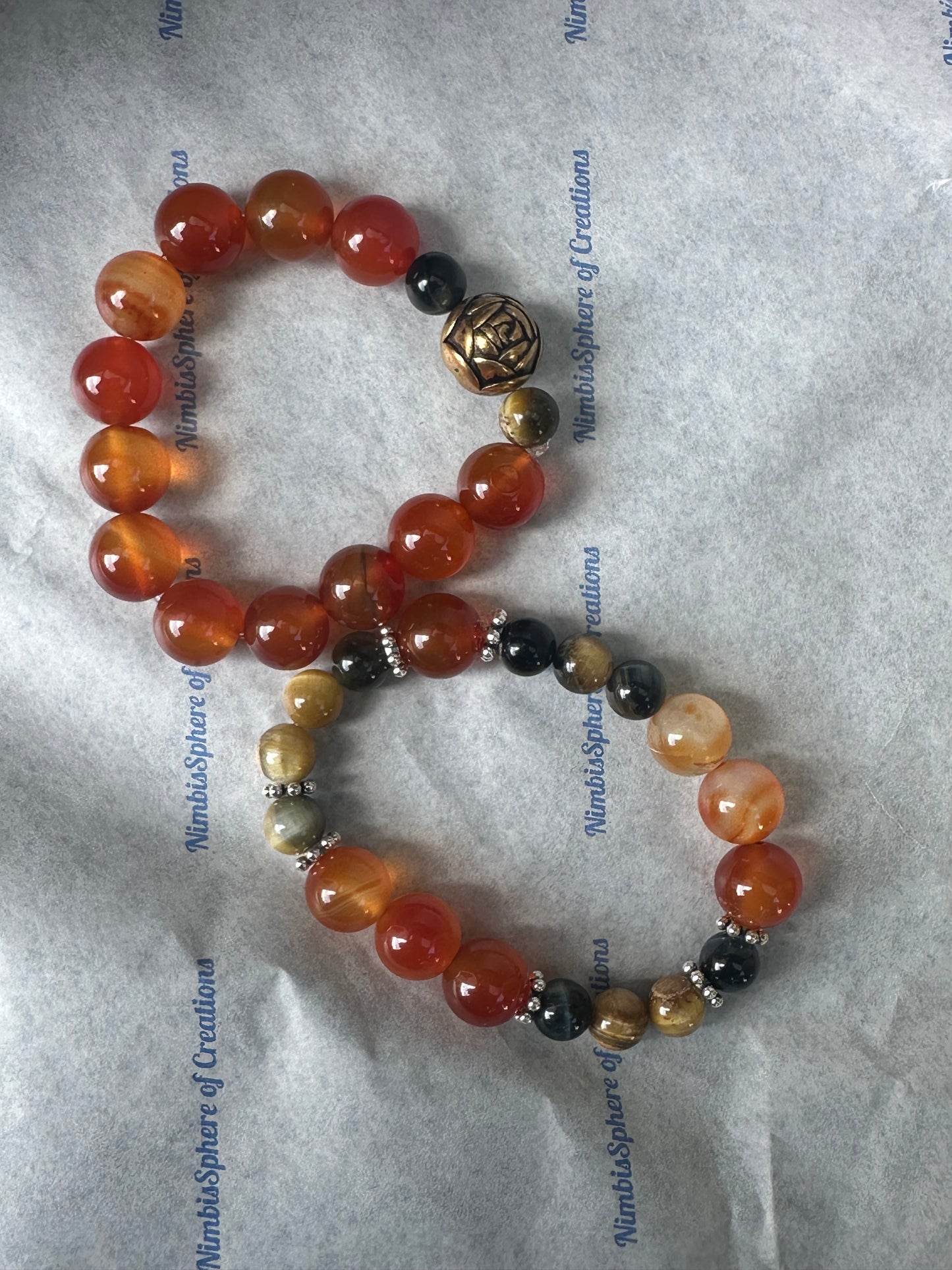 Carlian Stone Unique custom design, crystal bracelets set