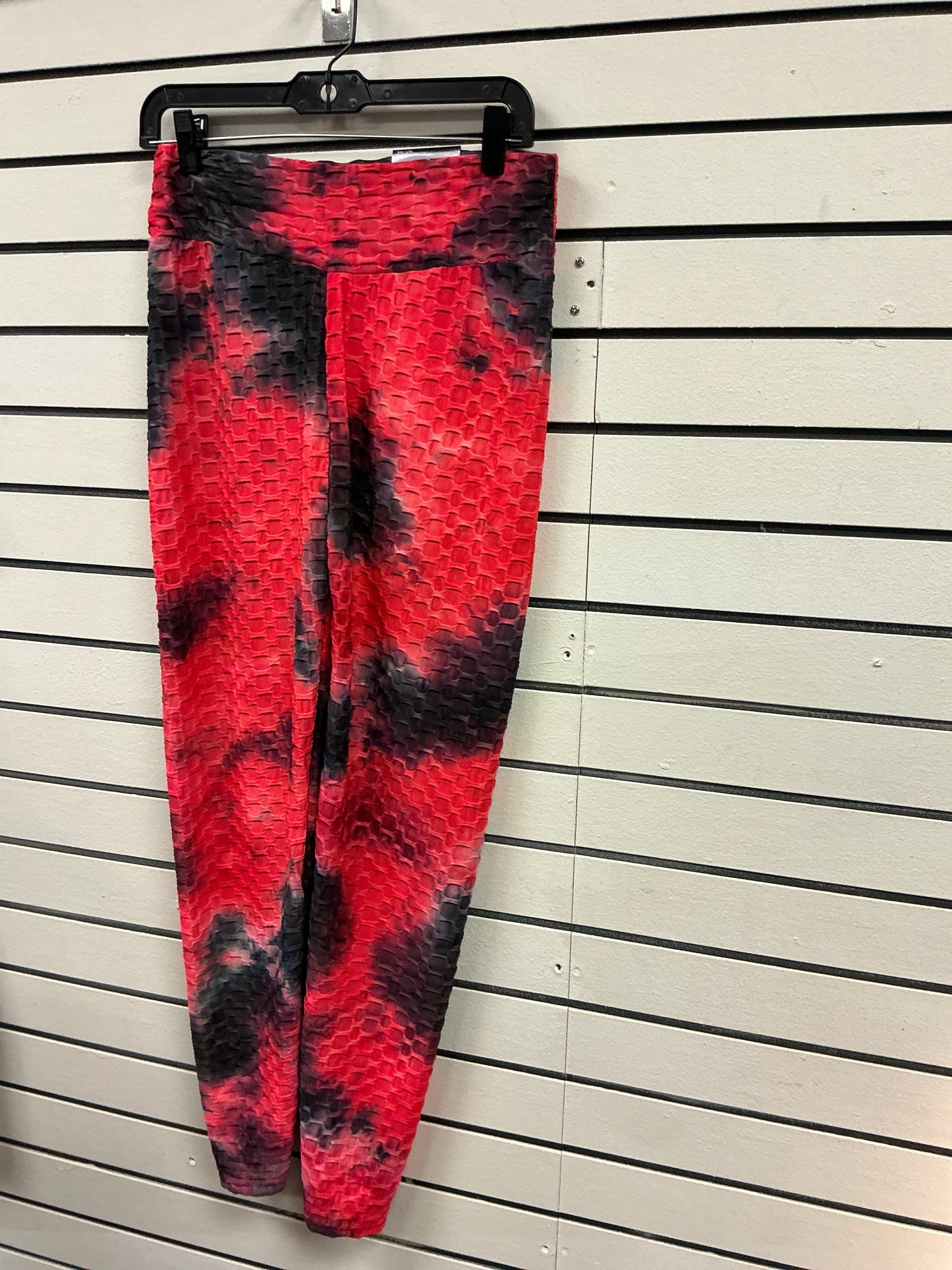 Pink is red black tie-dye pants spandex