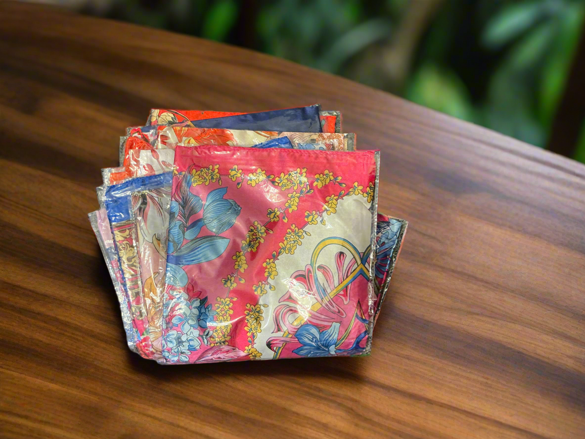 Luxe Floral & Baroque Print Satin Scarf Collection – Multiple Designs