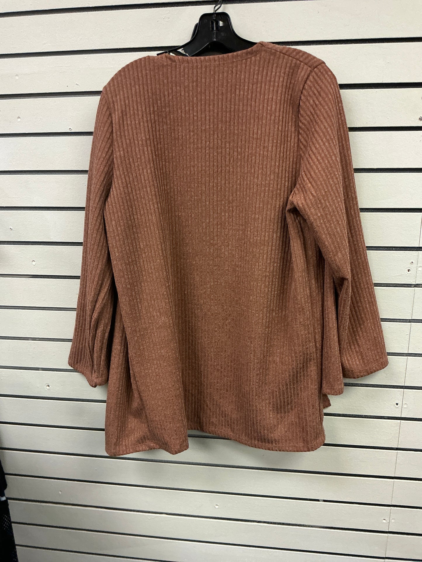 Brown, long sleeve jacket sweater
