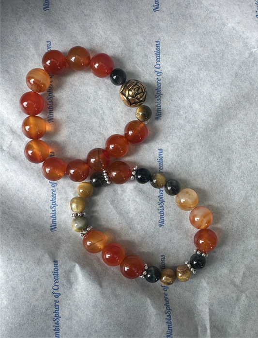 Carlian Stone Unique custom design, crystal bracelets set
