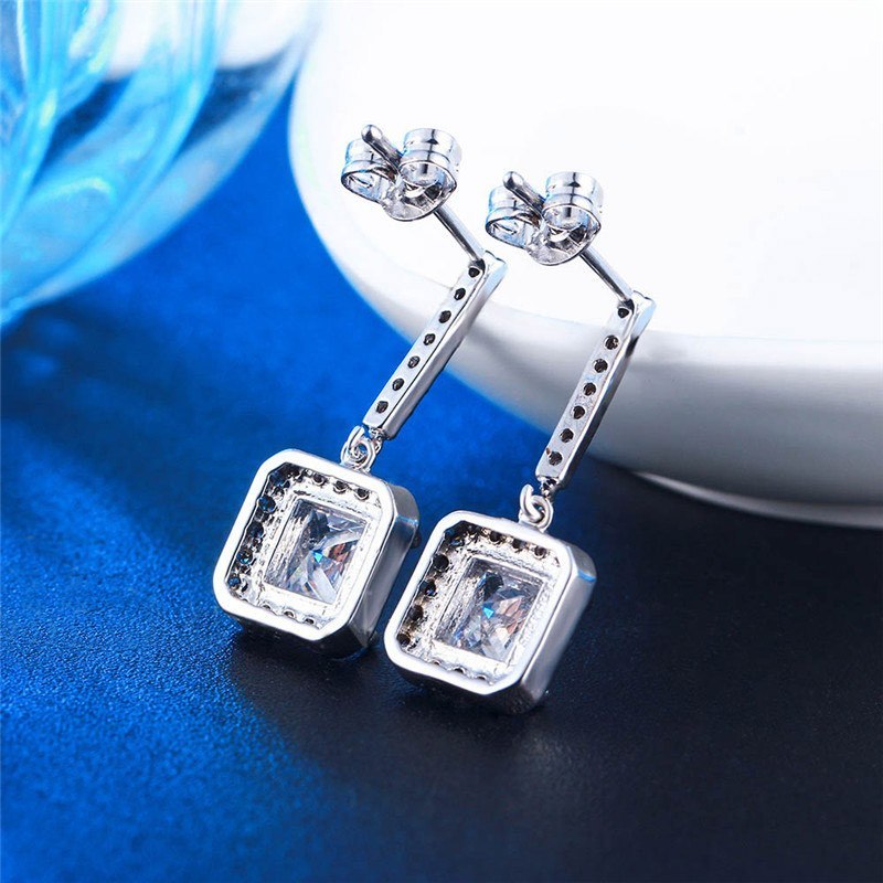 Top Quality Austrian Crystal Big Geomatric CZ Fashion Luxury Zircon Women Ear Stud Earrings Elegant Earring For Party