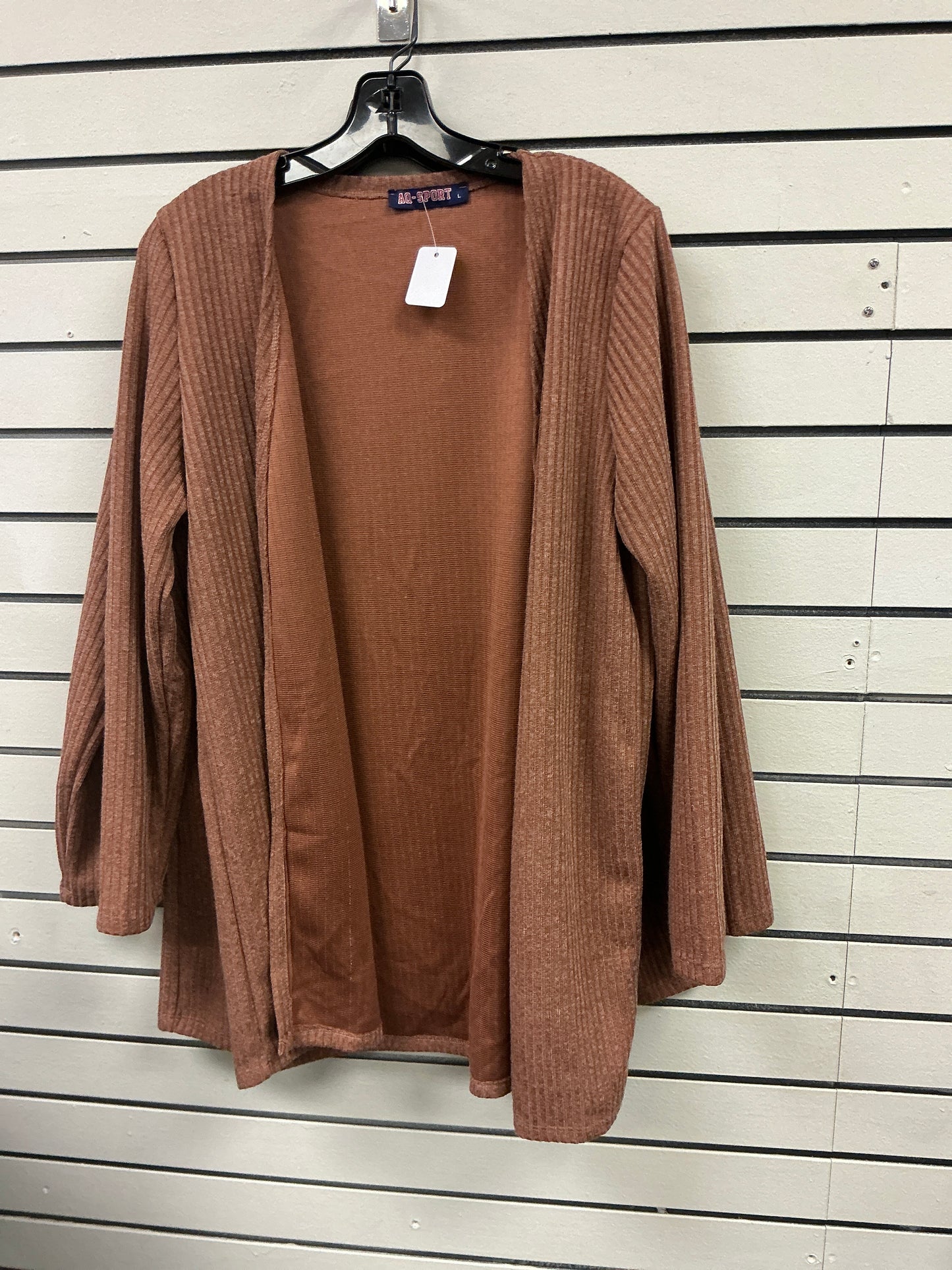 Brown, long sleeve jacket sweater