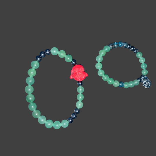 Grounded Buddha Charm Bracelet & Awakened Lotus Energy Bracelet