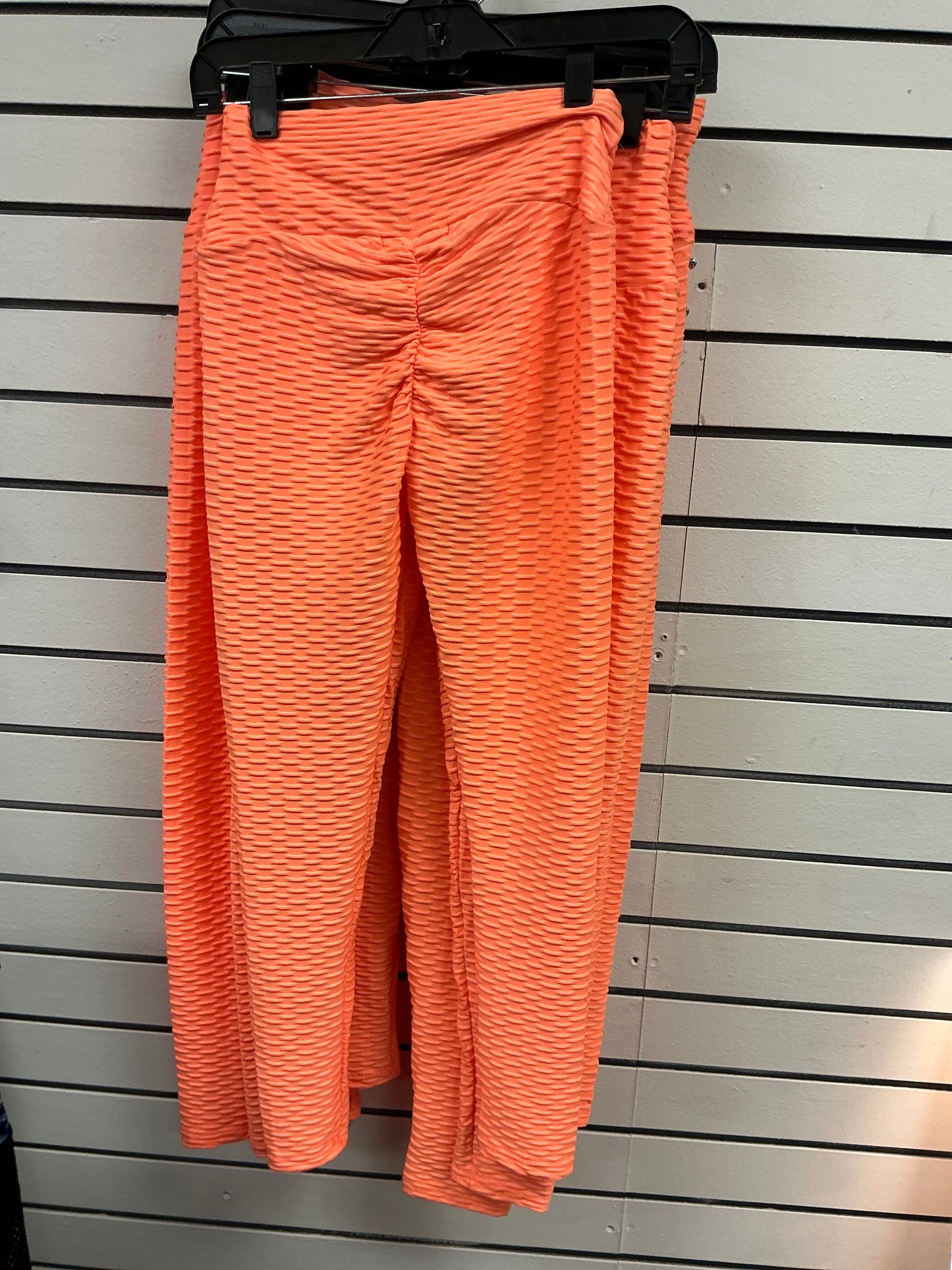 Orange spandex workout pants