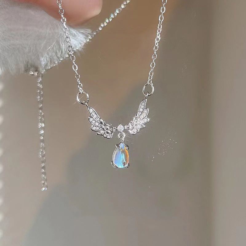 Vintage Gothic Heart Crown Angel Wings Pendant Necklaces Love Shape Clavicle Chain Choker Jewelry Fashion Jewelry