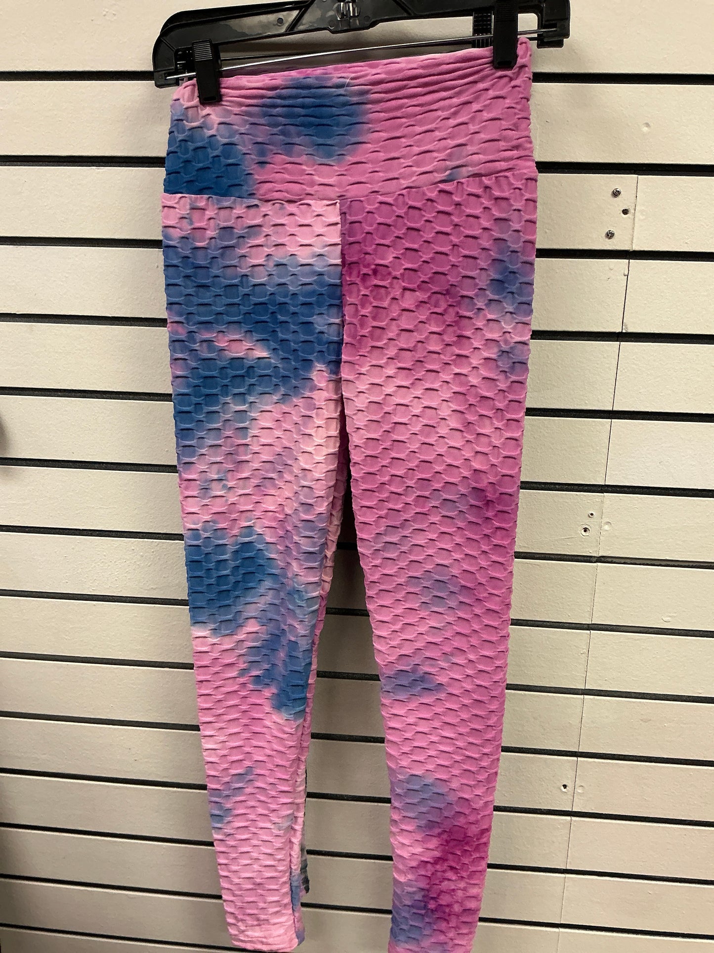 Pink blue, purple and black spandex