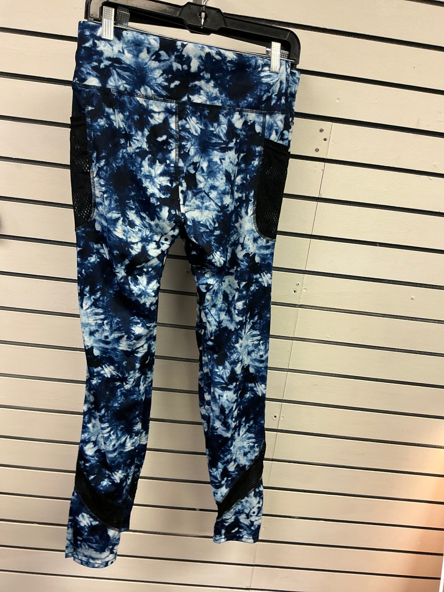 Tie-dye blue white pocket pants on the side workout pants