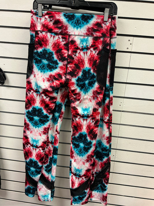 Red white and blue turquoise workout pants with pockets