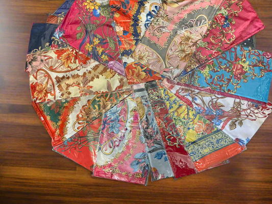Luxe Floral & Baroque Print Satin Scarf Collection – Multiple Designs
