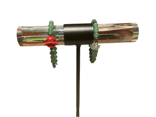Grounded Buddha Charm Bracelet & Awakened Lotus Energy Bracelet