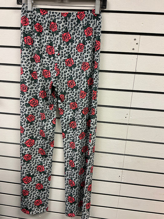 Red roll cheetah gray pajama pants, comfy