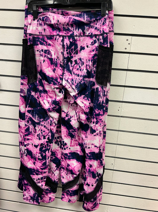 Pink and purple spandex, pants out and white