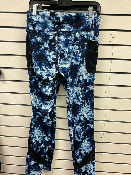 Tie-dye blue white pocket pants on the side workout pants