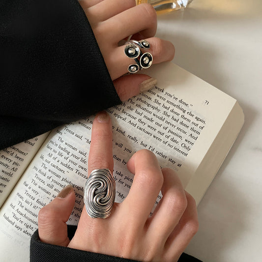 South Korea Petunia Vintage Ring 925 Sterling Silver Ring